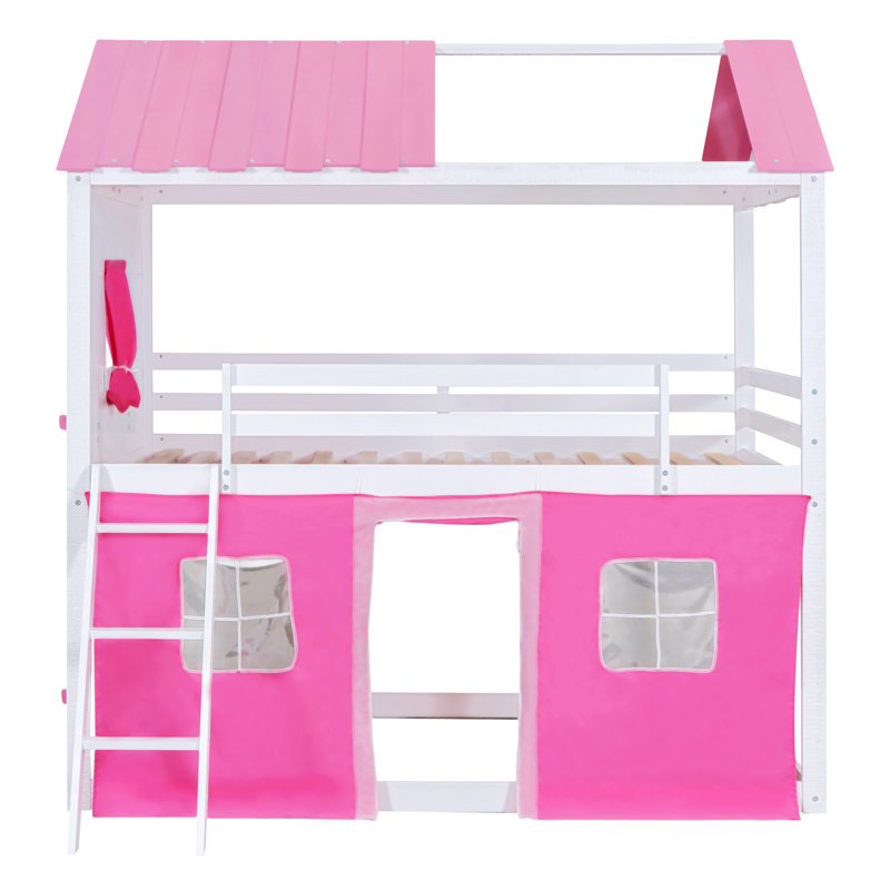 Lit plateforme Kellswater, Double, Blanc / rose