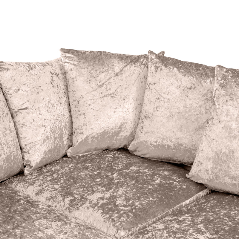 Romelia 3 Seater Velvet Sofa & Chaise, Mink, Right Hand Facing
