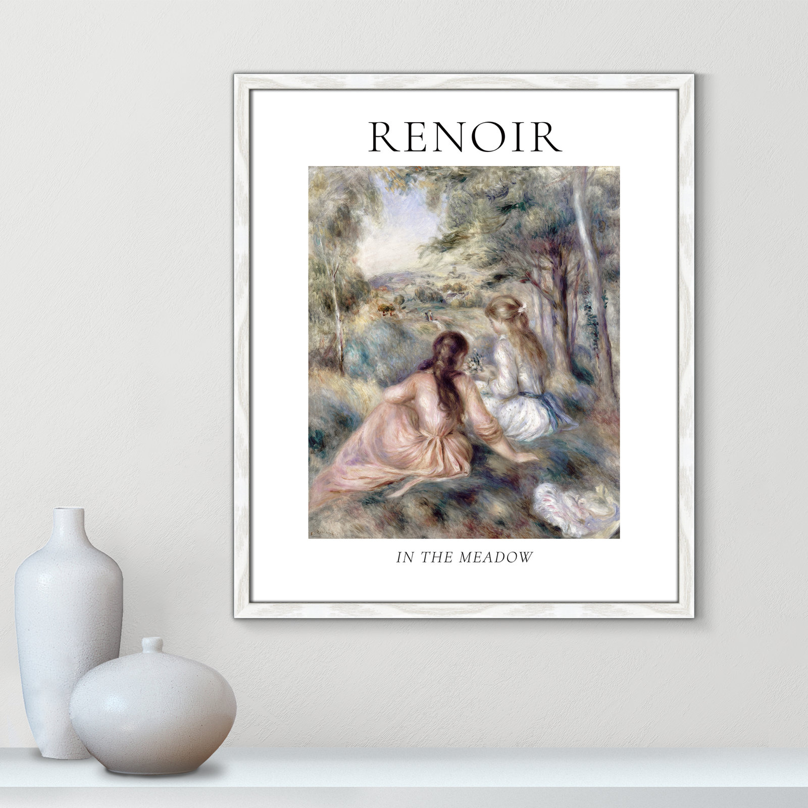 Old Masters Collection "In the Meadow" Print, White Single Picture Frame, No, 25.5" H x 21.5" W x 0.75" D