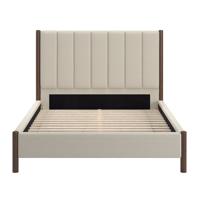 Lit plateforme tapissier Wesli, Full