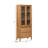 Chueyee Modern Fluted Glass Bookshelf Cabinet with Drawers-1843555258