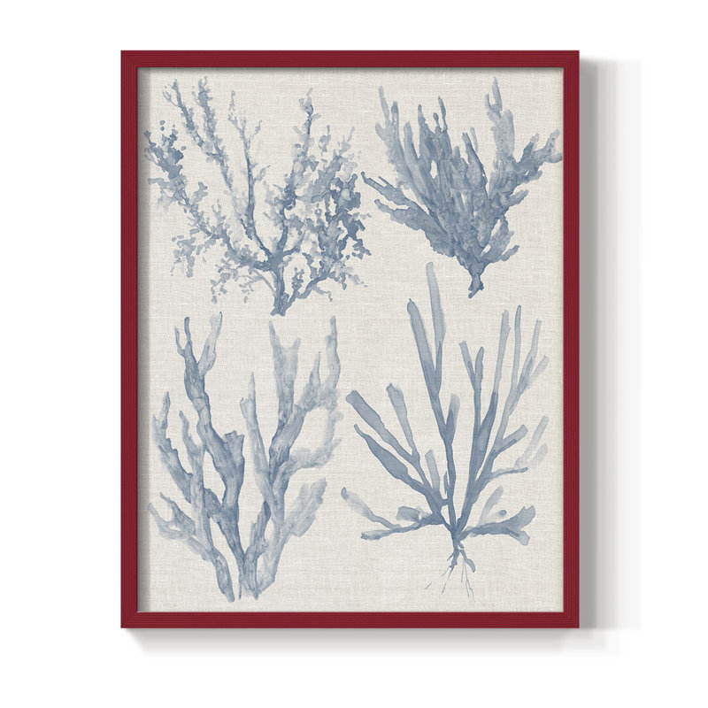 Collection Sea Coral II, impression encadrée - bois massif, H 11 po x l 9 po, Rouge