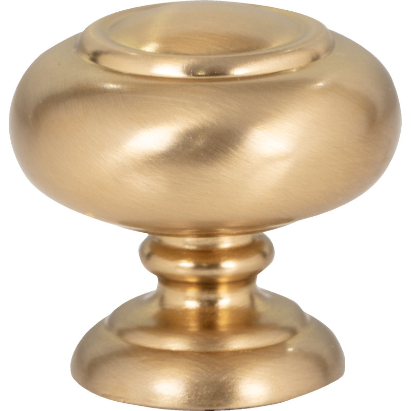 Victoria 1 1/4" Length Mushroom Knob, Warm Brass