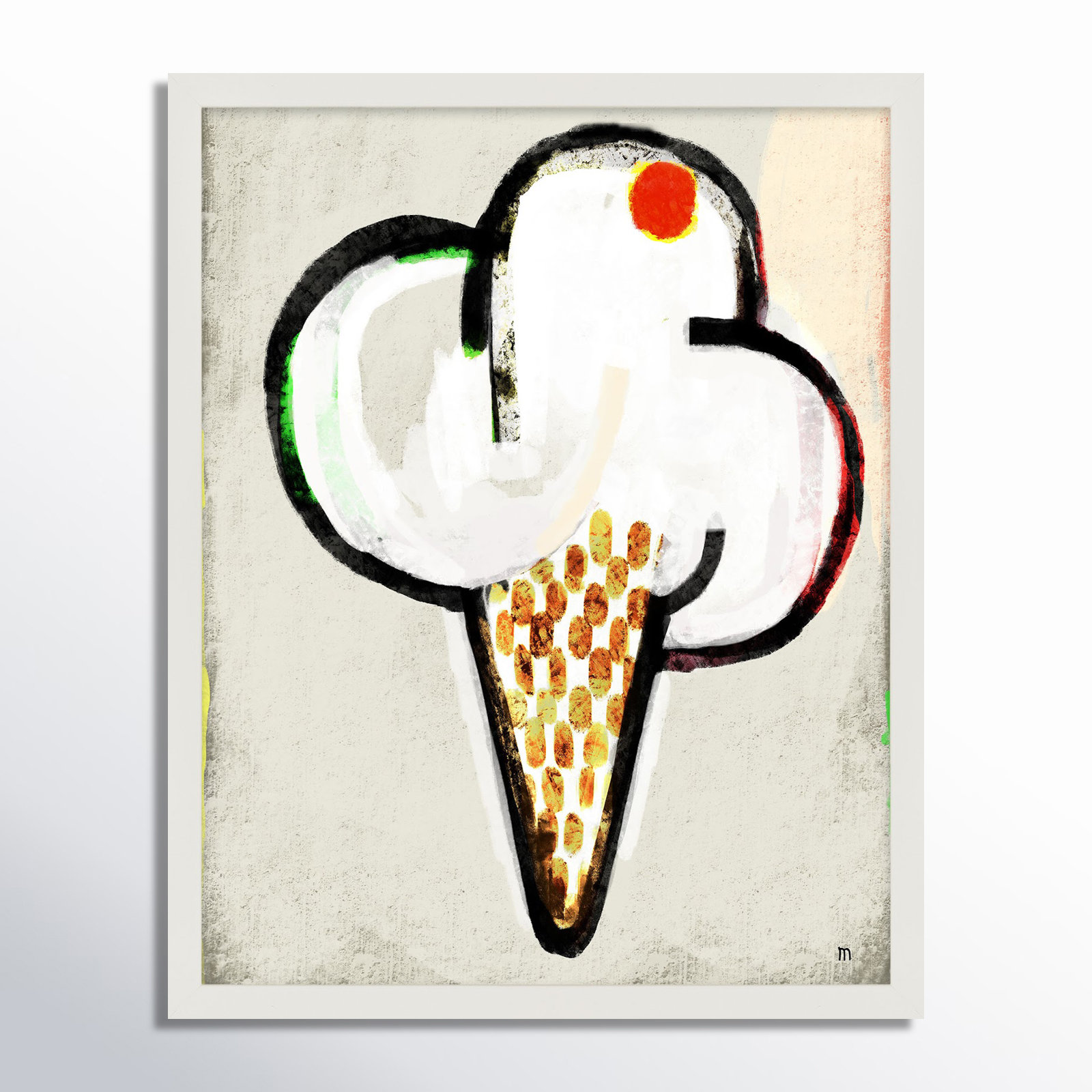 Threat by StudioM, 25" H x 20" W x 1.25" D, White Framed Paper