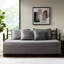 Housse de lit de jour 6 pièces grise - Motif à carreaux réversible pour matelas simple. Comprend une housse, des taies d'oreiller et un coussin décoratif. Tissu jeté de lit.