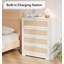 Commode 4 tiroirs pour chambre à coucher, commode en rotin-1990035906