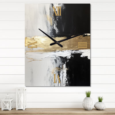 New Gold Balance 8 - Peinture abstraite horloge murale moderne
