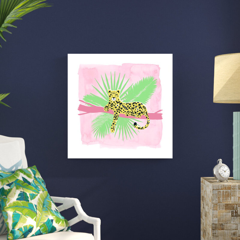 Floral léopard - reproduction sur toile tendue, H 30 po x l 30 po