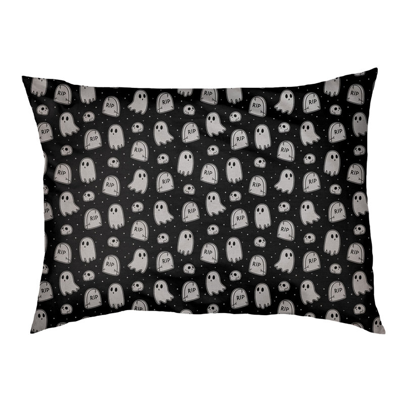 Coussin décoratif pour chien à l’extérieur pastel Campion, Moyen (L 29,5 po x P19,5 po x H 9,5 po), Noir / Gris