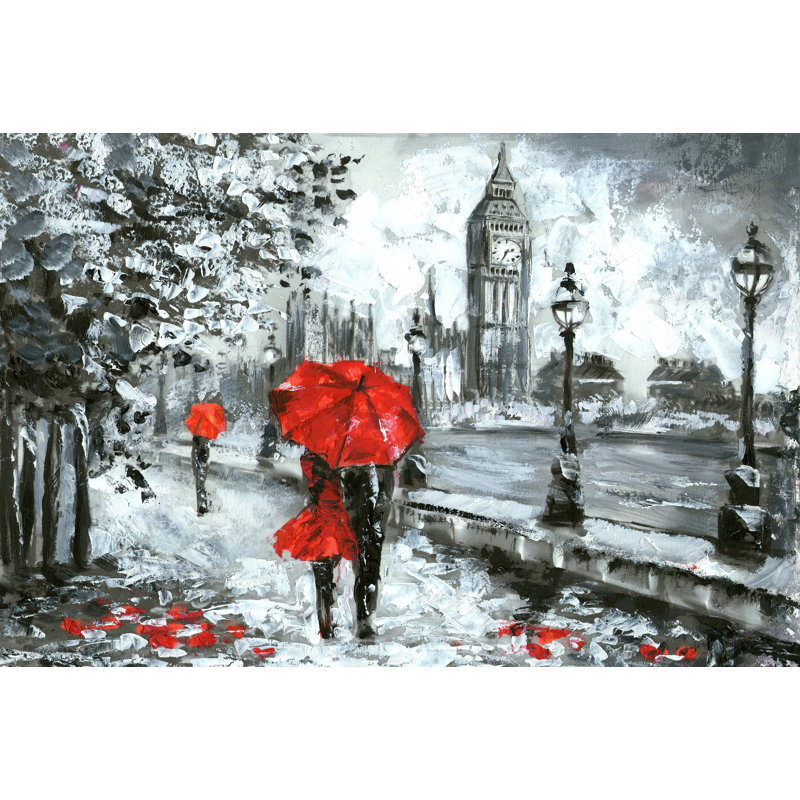 London - Single Picture Frame Painting on Canvas, 60 cm H x 90 cm W