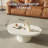 Modern Cream White Oval Coffee Table for Living Room,Bedroom