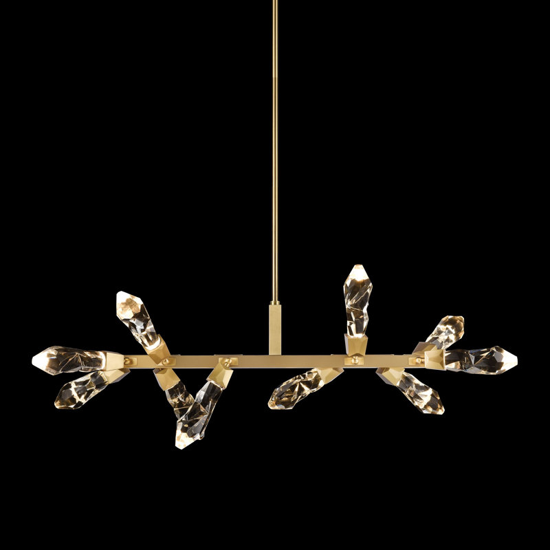 Angelus 10 - Light LED Crystal Pendant, Satin Brushed Black