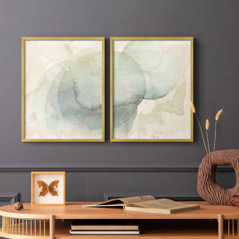 «Softwash Abstract I», reproduction encadrée de qualité supérieure - prête à être accrochée - aucun clou requis - aucun clou requis