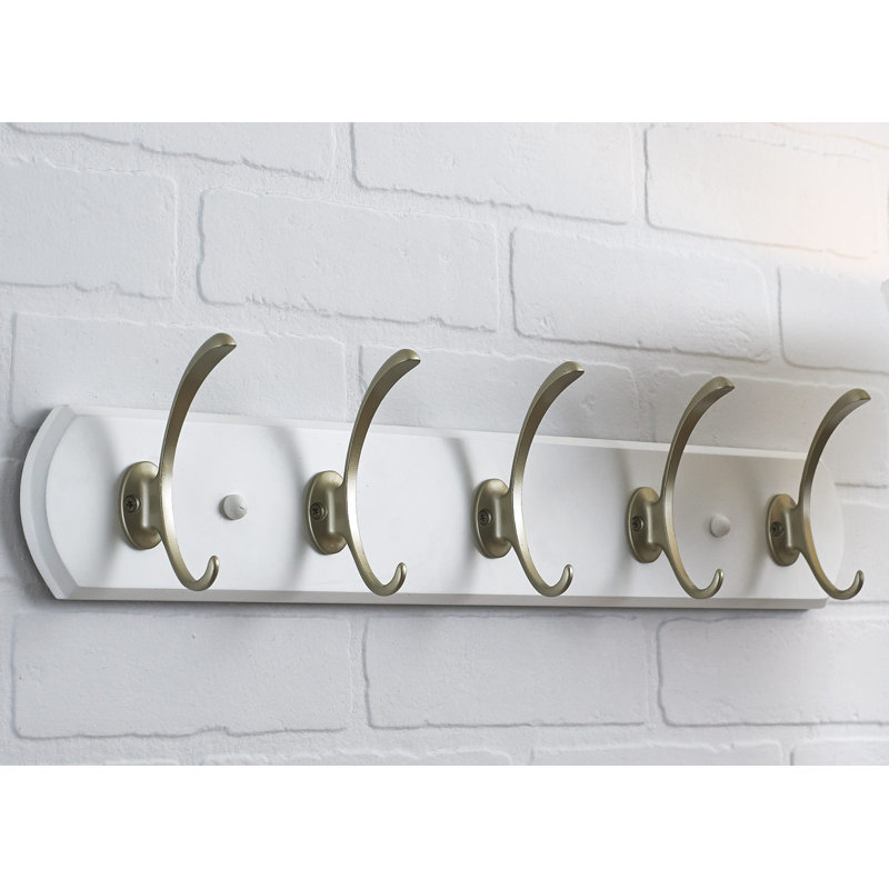 Porte-manteaux mural transitionnel, Blanc / nickel mat
