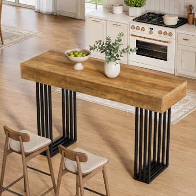 63 Inch Rectangular Long Bar Table