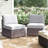 Armless Fully Assembled Patio Chair With Cushions, Outdoor Patio Sofa
