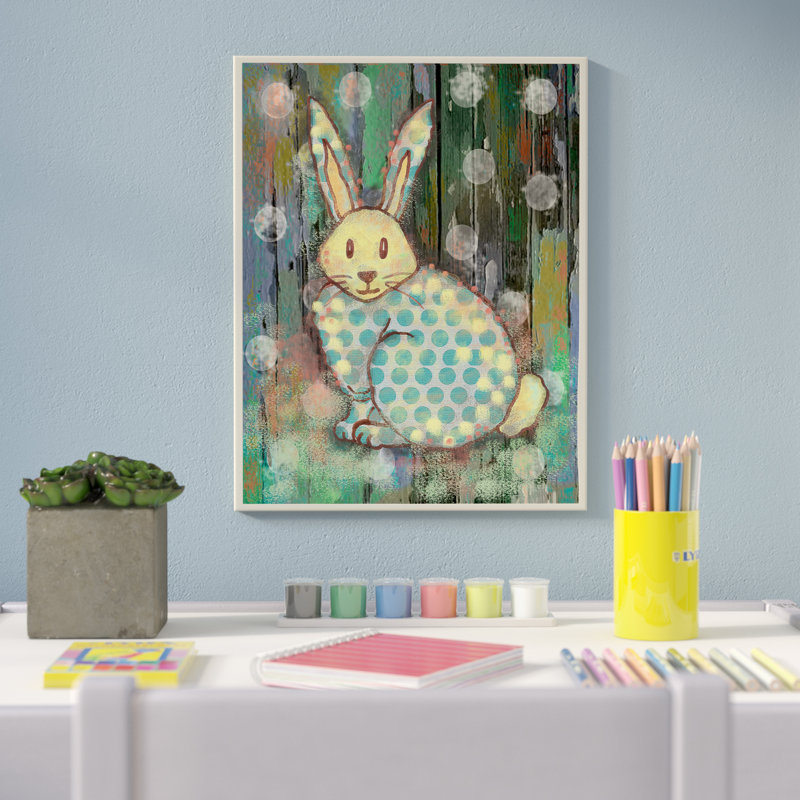 Dingler «Distress Woodland Rabbit», art, Plaque en bois, H 10 po x l 15 po