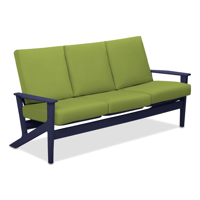 Chrisa 74.5'' Wide Patio Sofa with Cushions, Lime, Desert