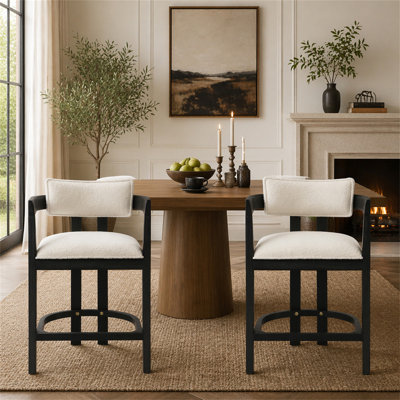 26" Counter Height Bar Stool, Upholstered Counter Stools(Set Of 2)