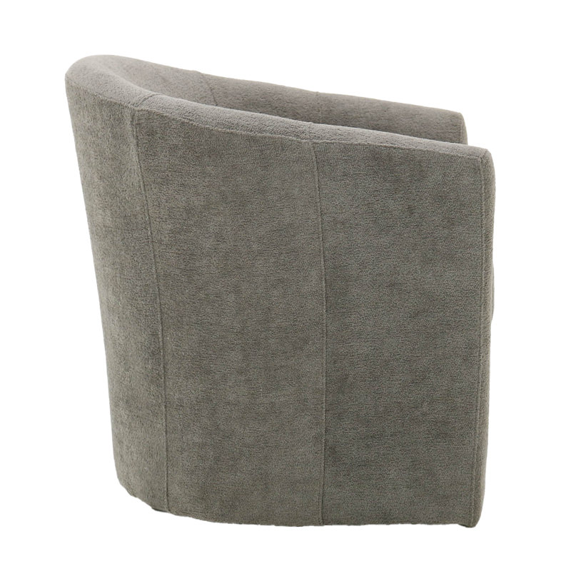 Fauteuil demi-tonneau pivotant 31 po Hansell, Mélange de polyester gris foncé
