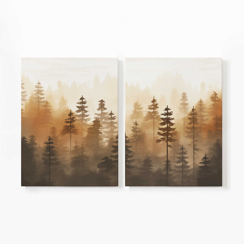 «Golden Mist Woodland», reproduction sur toile, Toile tendue, 1, H 40 po x l 60 po