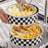 Modern 8.9" Divided Serving Tray With Lid 2 Tiered Snack Tray Food Storage Containers