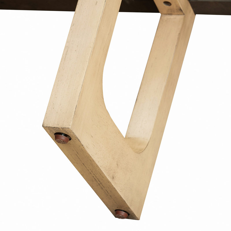Console étroite avec plateau en marbre et tablette ouverte pour le vestibule, Naturel