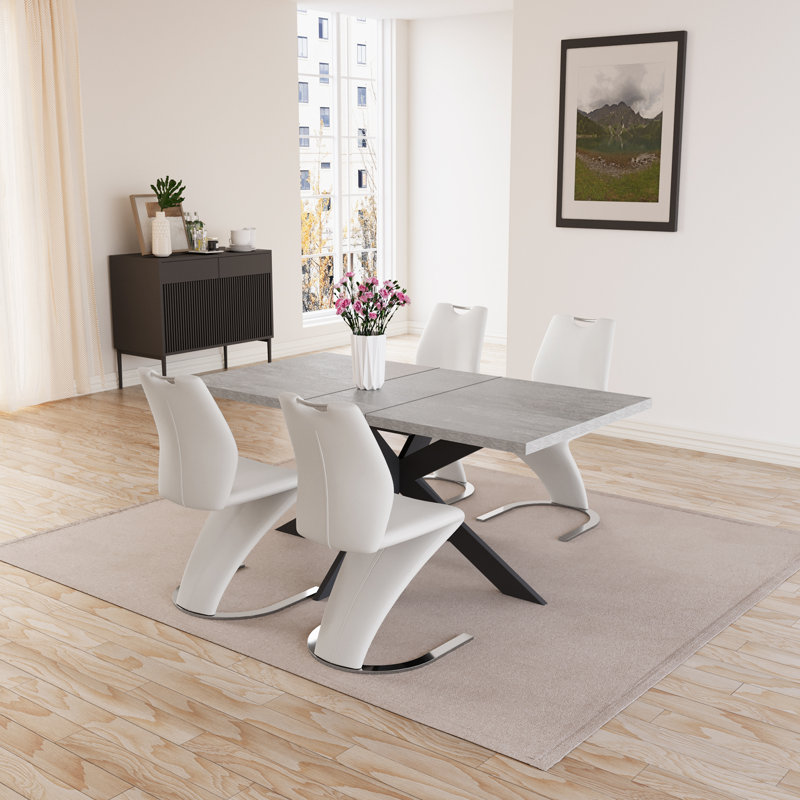 Ensemble de salle à manger Modern Kitchen, table de salle à manger extensible avec chaises, H 30 po x L 51 po x l 33,4 po
