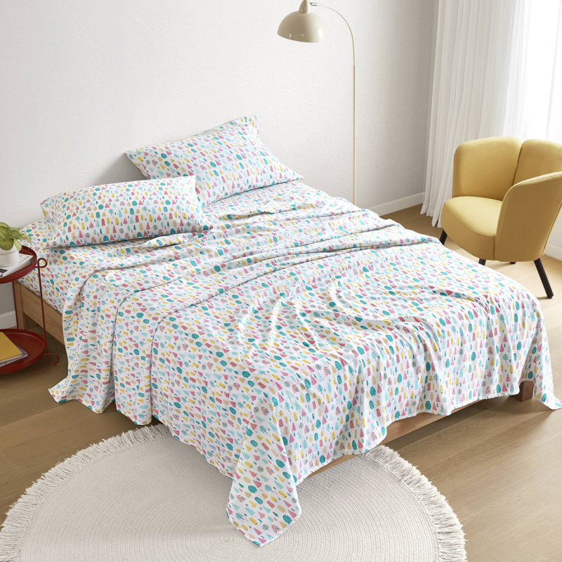 Cozy Cotton Flannel Sheets And Sheet Sets, Holiday Trees Design, Perfect For Home