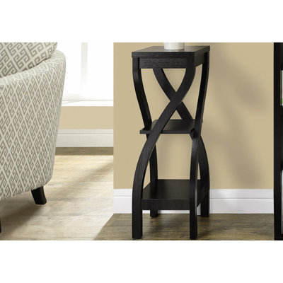 Table d'appoint moderne brun foncé, 3 tables d'appoint carrées avec rangement, pour le salon, la chambre à coucher