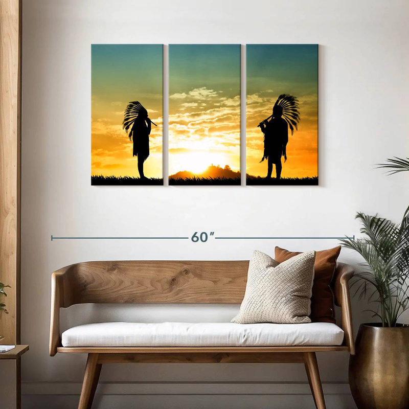 Lelar Native American Couple, 28" H x 45" W