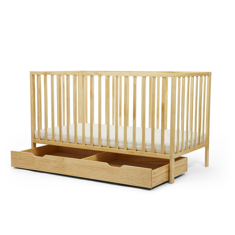 Hartley Classic Cot, Under Drawer and Premium Sprung Mattress - White, Brown