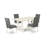 5-Piece kitchen table set with an Excellent Linen White (Off-White) Dinette Table top and 4 Grey Smoke Parson’s chairs with High Stylish Chair Back, Wire Brushed Linen White (Off-White) Finish-2118461059