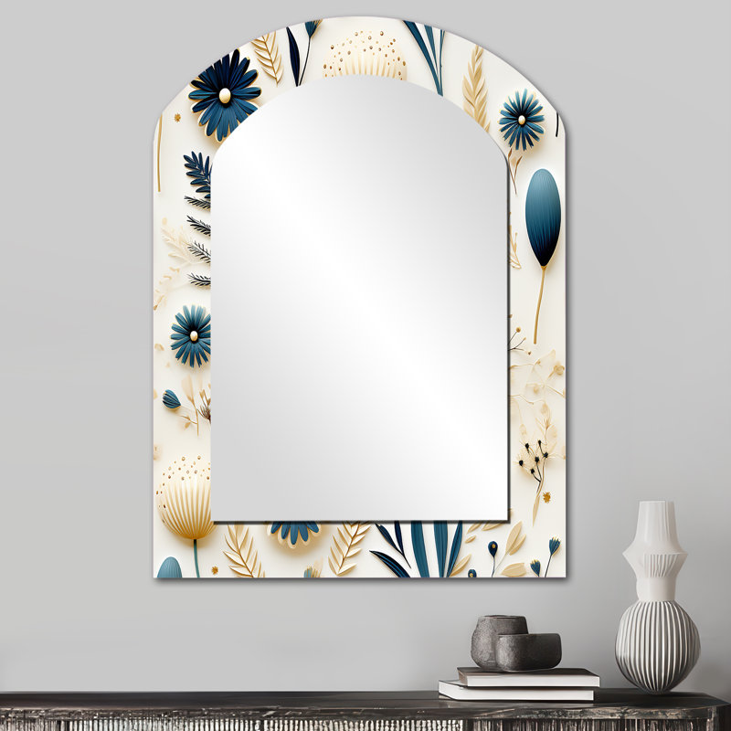 Miroir mural bleu et blanc, 34 po x 25 po