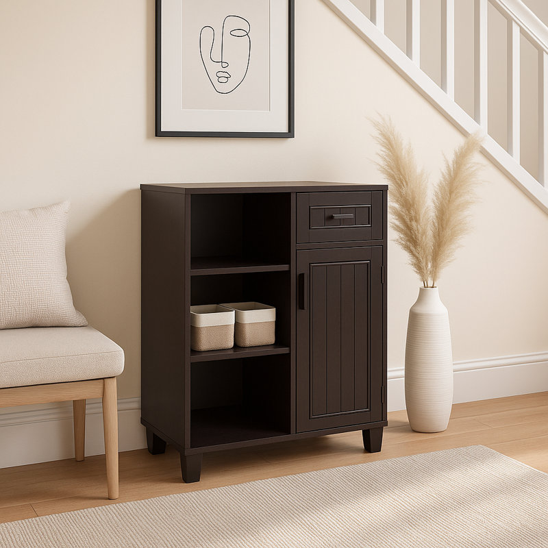 Tellisford Freestanding Floor Accent Storage Cabinet with Drawer and Adjustable Shelves