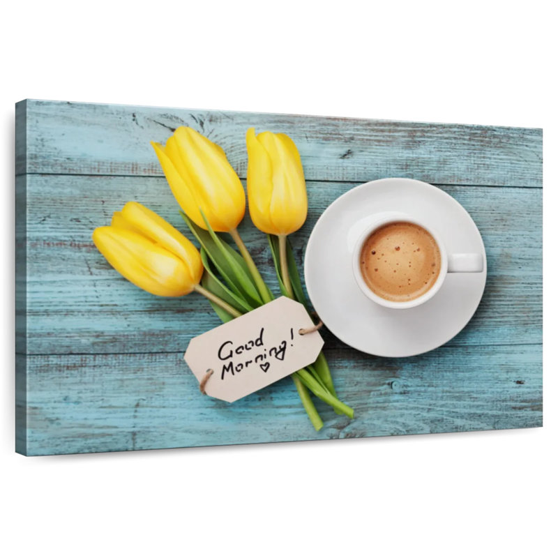 Yarlin Tulips And Coffee, 24" H x 36" W