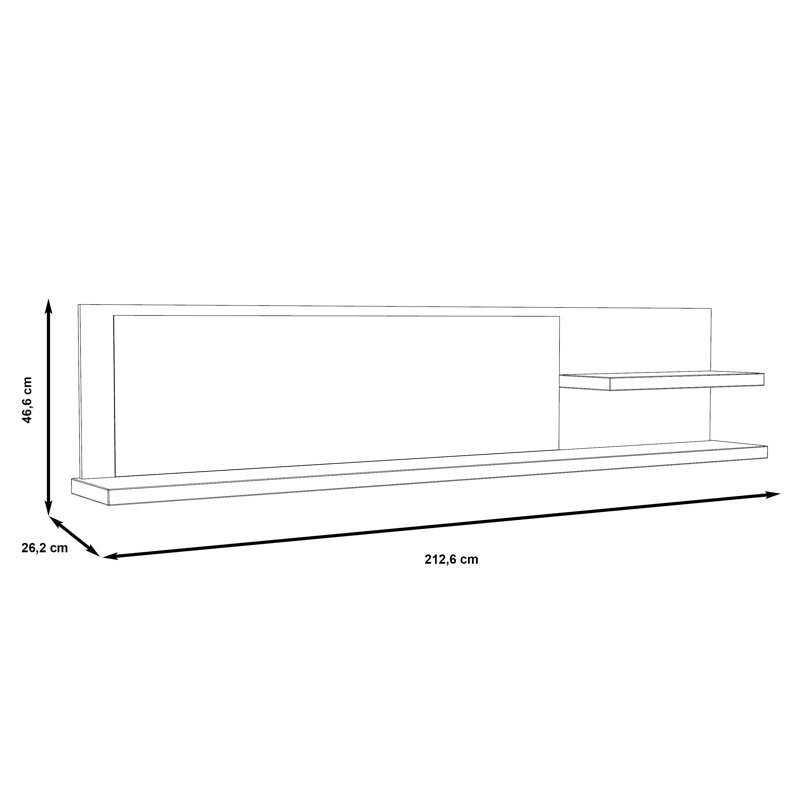 Alek 2 Piece Picture Ledge Wall Shelf, Pinia White
