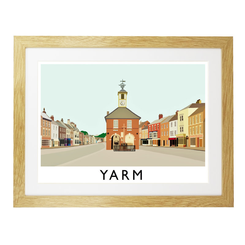 'Yarm' by Richard O'Neil - Print, Oak Wood Frame, 43.5 cm H x 33.5 cm W x 2.2 cm D