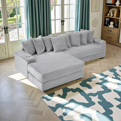 Canapé en flanelle 111,4 po beige