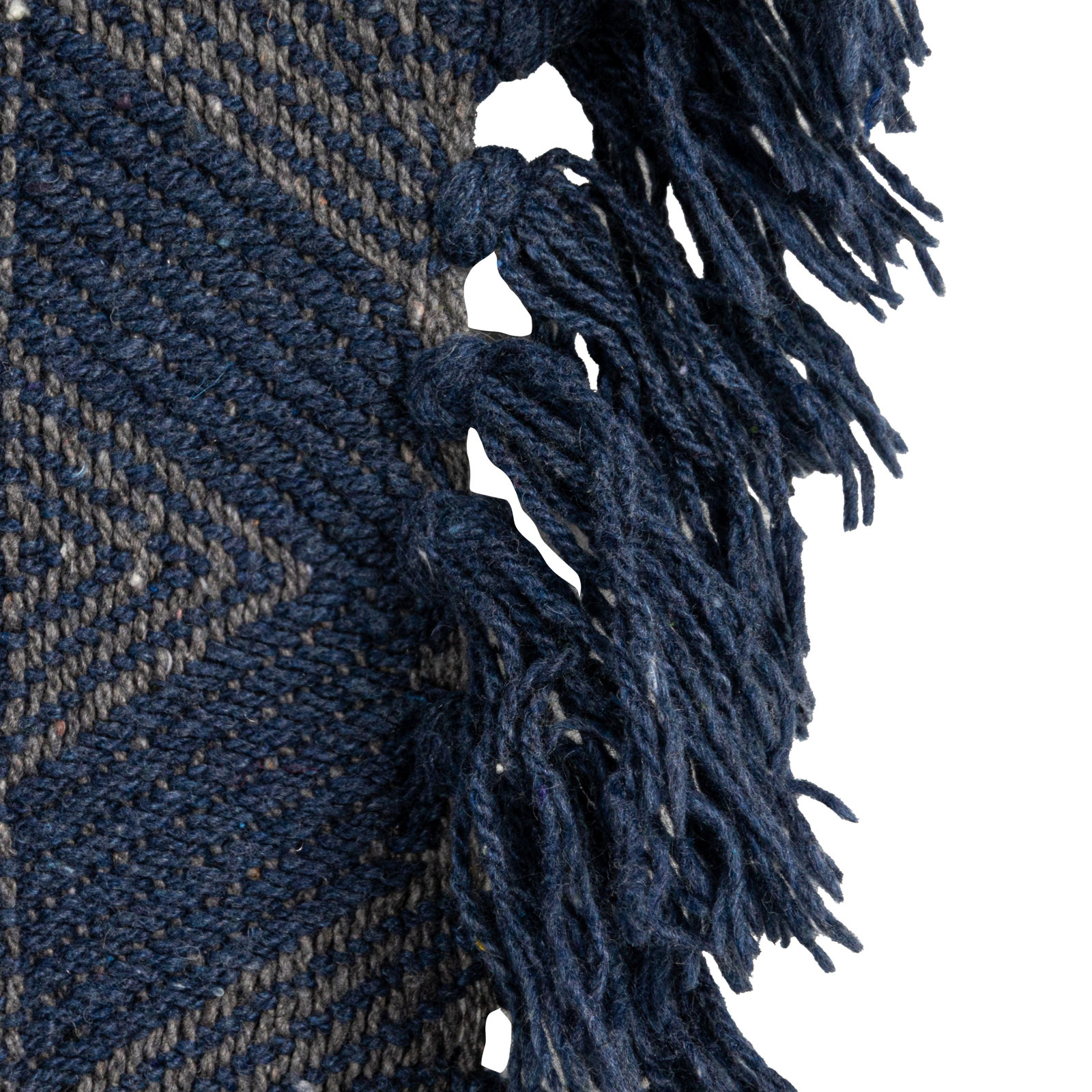 Garnett Cotton Blend Hand Woven Throw Blanket, Blue/Gray Diamond