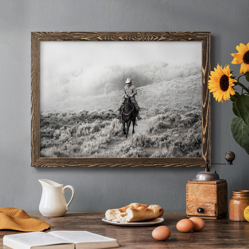 Cowboy, impression sur toile encadrée, Noyer, H 26 po x l 38 po x P 1,5 po