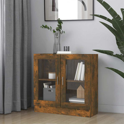 vidaXL Vitrine Cabinet Room Divider Storage Cabinet Bookshelf Engineered Wood