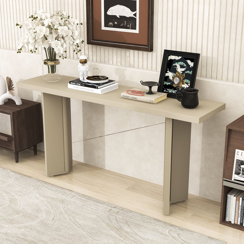 Console élégante et durable - Structure géométrique fonctionnelle, Beige