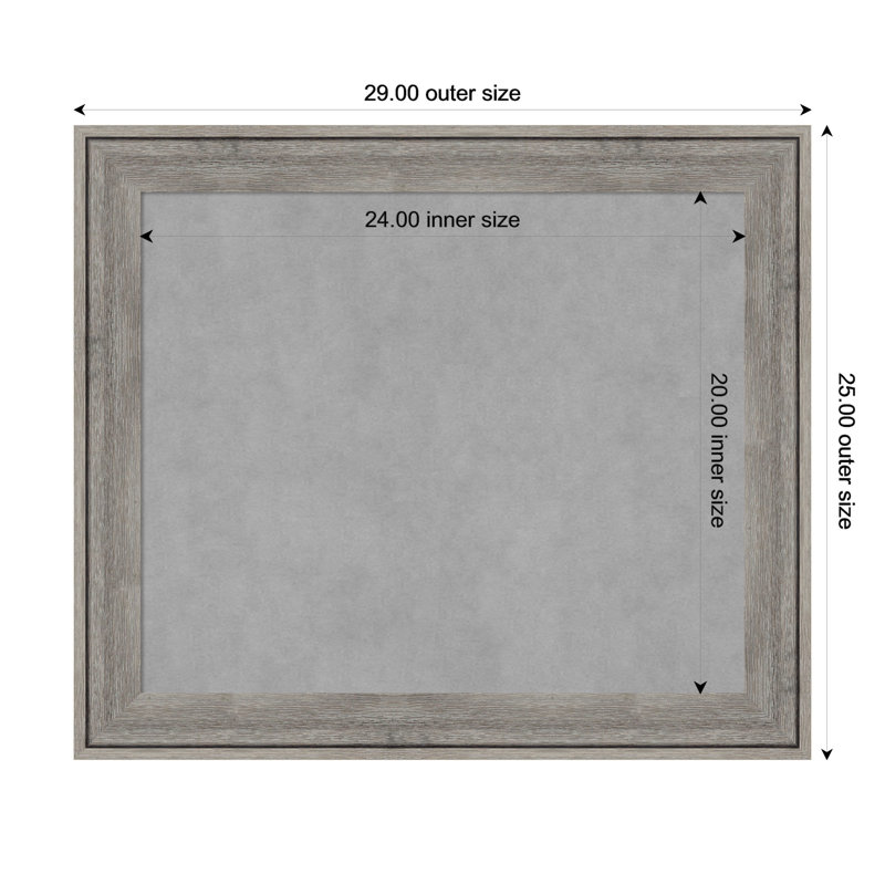 Tableau magnétique gris Regis, 25" H x 29" W