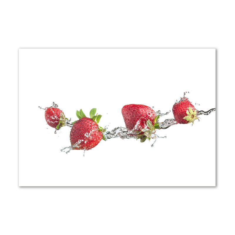 Strawberries And Water - Wrapped Canvas Print