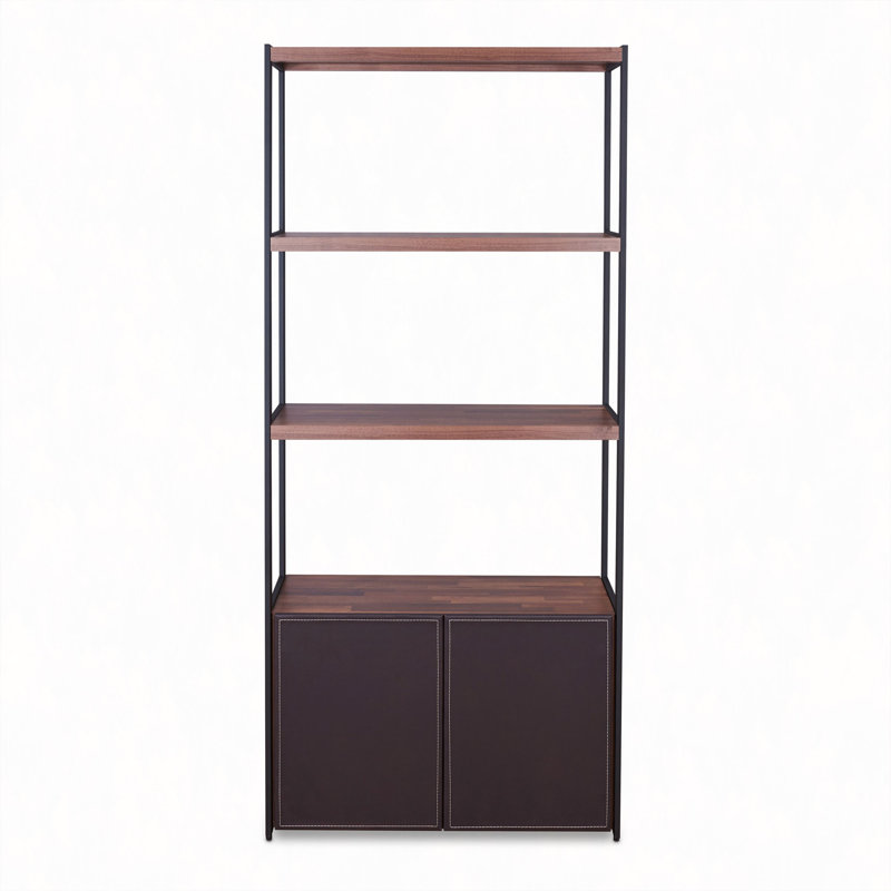 Walnut & Sandy Black Finish Bookshelf