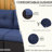 2 Piece Patio Corner , Dark Blue. Outdoor Pe Furniture With Relaxing Seat Cushions For Balcony, Garden, Lawn. Curved . Galvanized Steel Build. Simple Assembly. 25.5"W X 27.25"D 27.5"H. 352 Lbs Weight
