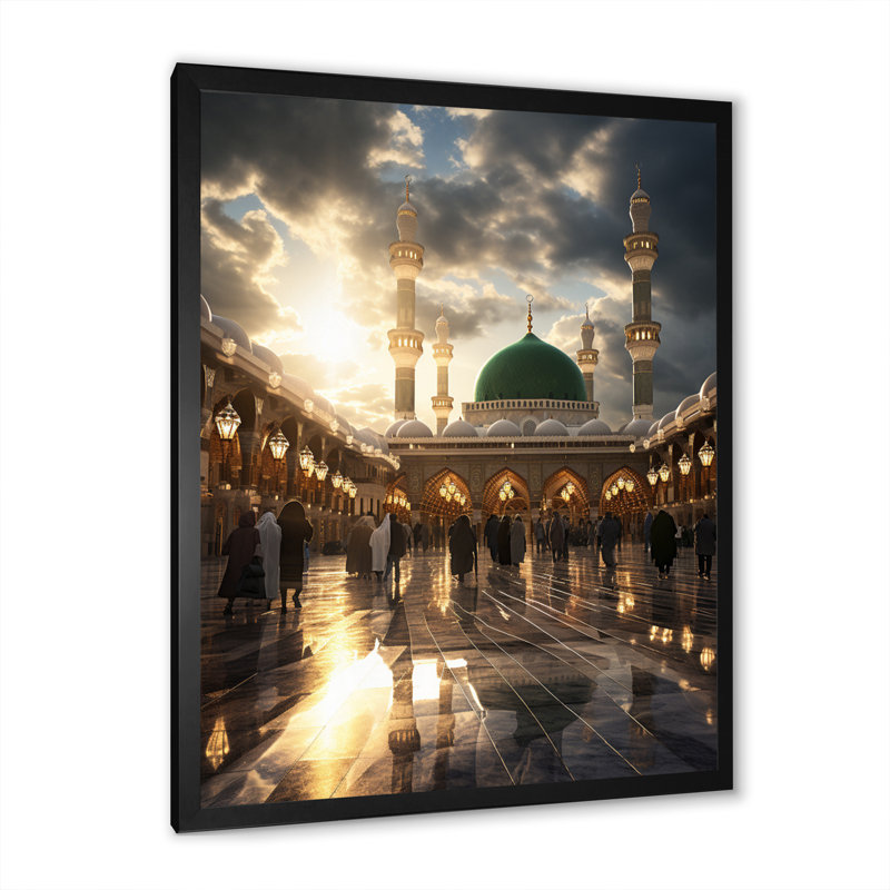 Mosquée de Rinnel - Art mural, H 40 po x l 30 po x P 1,5 po, Cadre simple noir