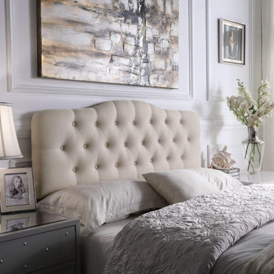 Linen Upholstered Headboard-Modern-Adjustable Height-Button Tufting
