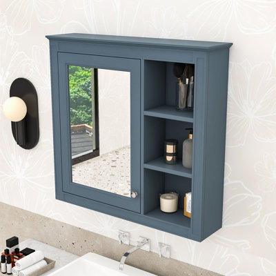 Armoire à pharmacie murale élégante avec tablettes et miroir